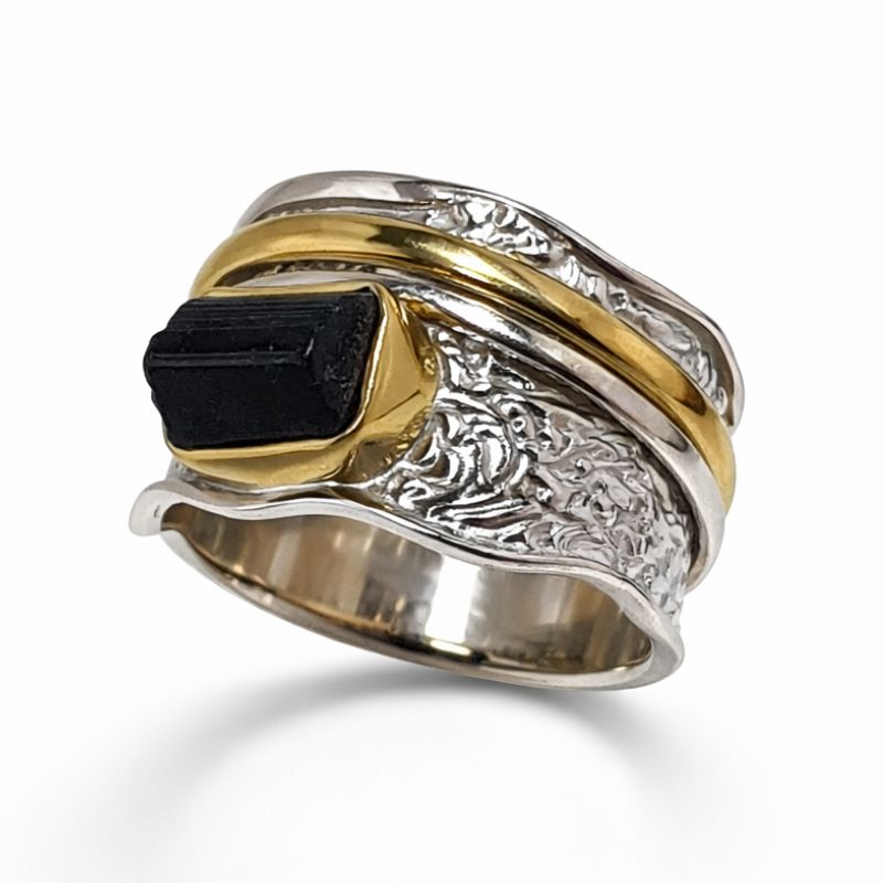 Black Tourmaline Spinner Ring